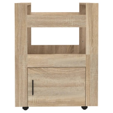 Cărucior de bucătărie stejar sonoma 60x45x80 cm lemn prelucrat - Img 8
