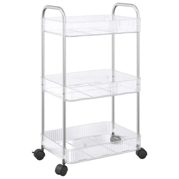 Cărucior de depozitare cu 3 niveluri transparent acrilic - Img 2