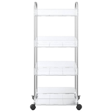 Cărucior de depozitare cu 4 niveluri, transparent acrilic - Img 4
