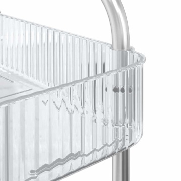 Cărucior de depozitare cu 4 niveluri, transparent acrilic - Img 6