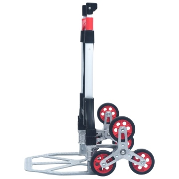 Cărucior pliabil pentru scări, 70 kg, argintiu, aluminiu - Img 4