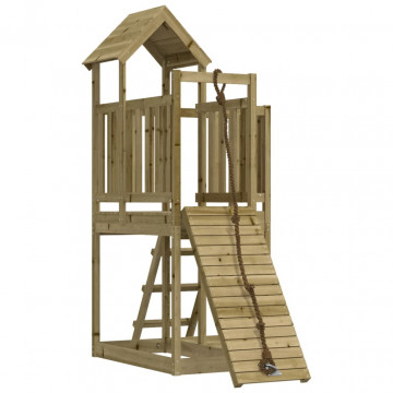 Căsuță de joacă cu perete de cățărat, lemn de pin impregnat - Img 2