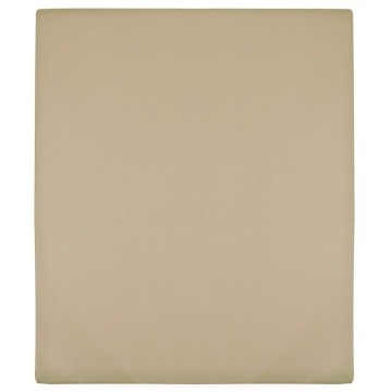 Cearșaf de pat cu elastic, 2 buc, gri taupe, 140x200 cm bumbac - Img 1