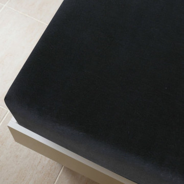 Cearșaf de pat cu elastic, negru, 100x200 cm, bumbac - Img 4