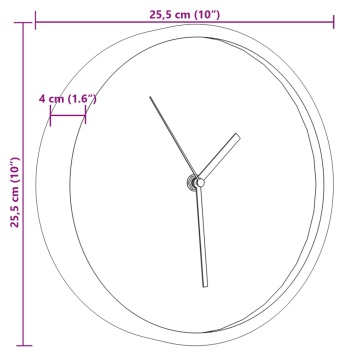 Ceas de perete, albastru, Ø25,5 cm, polistiren și sticlă - Img 6