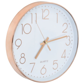 Ceas de perete, auriu rose, 30 cm - Img 3