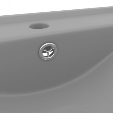 Chiuvetă baie lux orificiu robinet gri mat 60x46 cm ceramică - Img 6