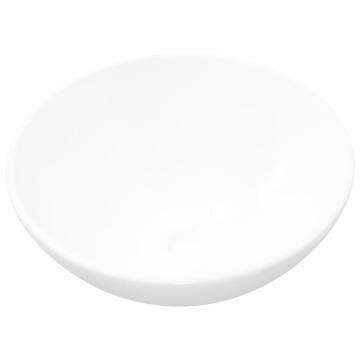 Chiuvetă ceramică pentru baie, rotundă, alb - Img 2