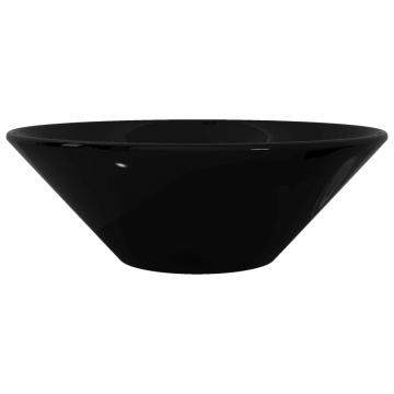 Chiuvetă ceramică pentru baie, rotundă, negru - Img 6