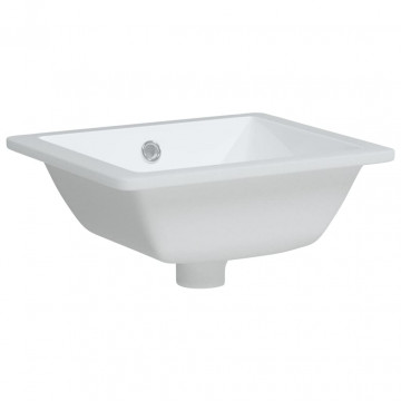 Chiuvetă de baie, alb, 36x31,5x16,5 cm, pătrată, ceramică - Img 3