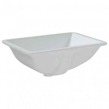 Chiuvetă de baie albă 47,5x35x19,5 cm, dreptunghiular, ceramică - Img 5