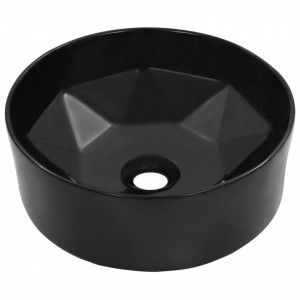Chiuvetă de baie, negru, 36 x 14 cm, ceramică - Img 1