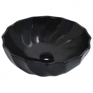 Chiuvetă de baie, negru, 46 x 17 cm, ceramică - Img 1