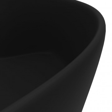Chiuvetă de lux cu preaplin, negru mat, 36 x 13 cm, ceramică - Img 5