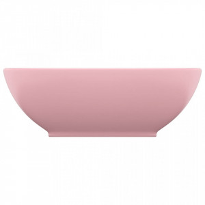 Chiuvetă de lux, roz mat, 40 x 33 cm, ceramică, formă ovală - Img 3
