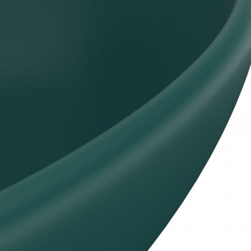 Chiuvetă de lux, verde mat, 40 x 33 cm, ceramică, formă ovală - Img 6
