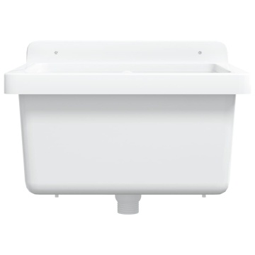 Chiuvetă lavoar pentru montare pe perete alb 40x40x24 cm rășină - Img 4