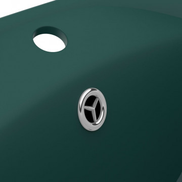 Chiuvetă lux preaplin verde închis mat 58,5x39 cm ceramică oval - Img 5