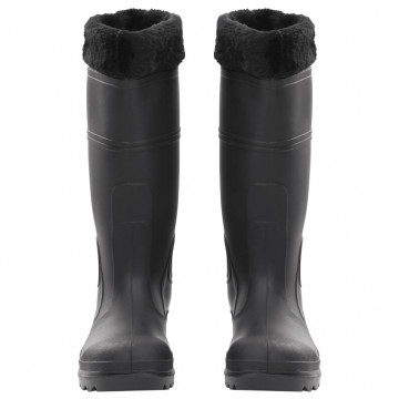 Cizme de ploaie cu șosete detașabile, negru, mărime 39, PVC - Img 3