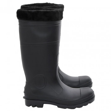 Cizme de ploaie cu șosete detașabile, negru, mărime 42, PVC - Img 4