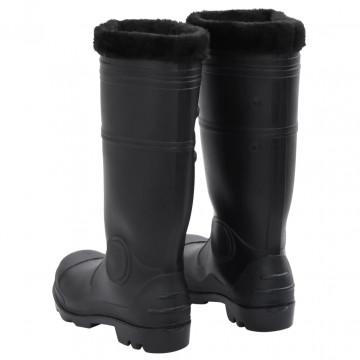 Cizme de ploaie cu șosete detașabile, negru, mărime 42, PVC - Img 8