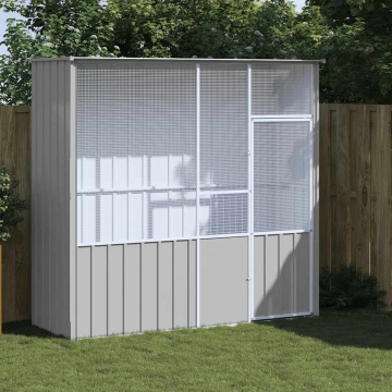 Colivie pentru păsări gri 215x78x200 cm oțel galvanizat - Img 1