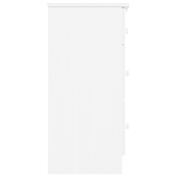 Comodă cu sertare ALTA, alb, 112x35x73 cm, lemn masiv de pin - Img 8
