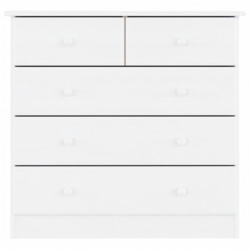 Comodă cu sertare ALTA, alb, 77x35x73 cm, lemn masiv de pin - Img 4
