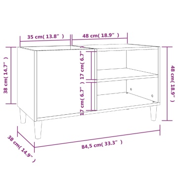 Comodă discuri, alb, 84,5x38x48 cm, lemn prelucrat - Img 7