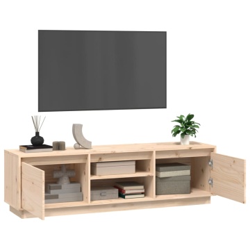 Comodă TV, 140x35x40 cm, lemn masiv de pin - Img 8