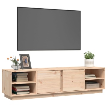 Comodă TV, 156x40x40 cm, lemn masiv de pin - Img 4