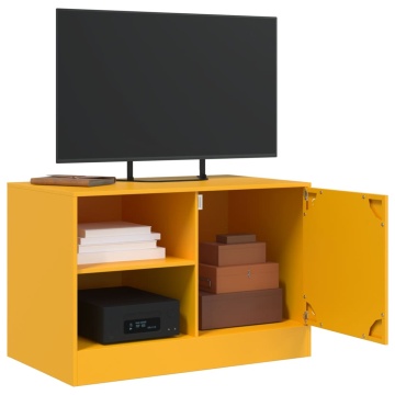 Comodă TV, 2 buc., galben muștar, 67x39x44 cm, oțel - Img 4
