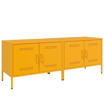 Comodă TV, 2 buc., galben muștar, 68x39x50,5 cm, oțel - Img 2