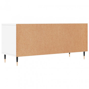 Comodă TV, alb, 100x34,5x44,5 cm, lemn prelucrat - Img 7