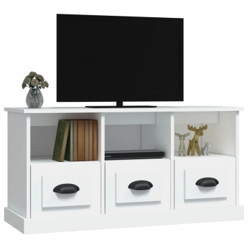 Comodă TV, alb, 100x35x50 cm, lemn prelucrat - Img 4