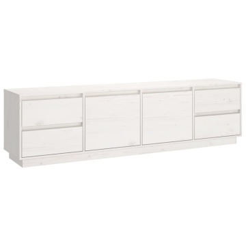 Comodă TV, alb, 176x37x47,5 cm, lemn masiv de pin - Img 2