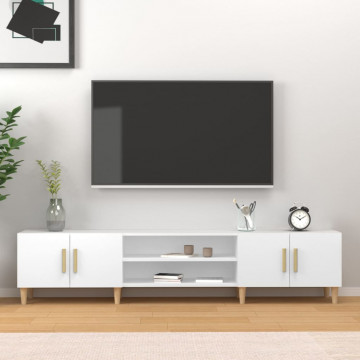 Comodă TV, alb, 180x31,5x40 cm, lemn prelucrat - Img 1