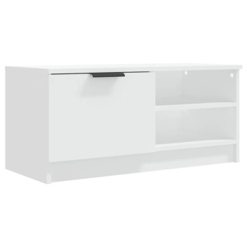 Comodă TV, alb, 80x35x36,5 cm, lemn prelucrat - Img 2