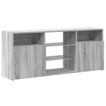 Comodă TV cu lumini LED, gri sonoma, 120x30x50 cm - Img 5