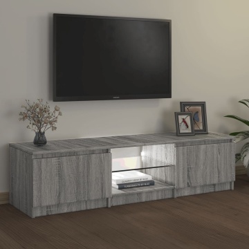 Comodă TV cu lumini LED, gri sonoma, 140x40x35,5 cm - Img 8