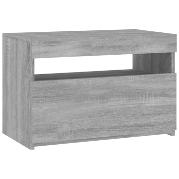Comodă TV cu lumini LED, gri sonoma, 60x35x40 cm - Img 2