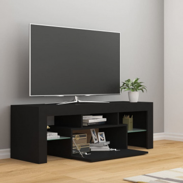 Comodă TV cu lumini LED, negru, 120x35x40 cm - Img 6