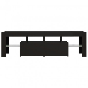 Comodă TV cu lumini LED, negru, 140x36,5x40 cm - Img 7