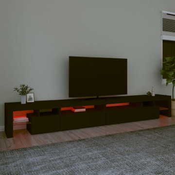 Comodă TV cu lumini LED, negru, 290x36,5x40 cm - Img 8