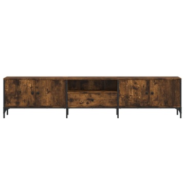 Comodă TV cu sertar, stejar fumuriu 200x25x44 cm lemn prelucrat - Img 5