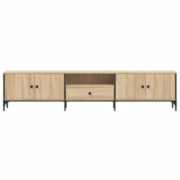 Comodă TV cu sertar, stejar sonoma, 200x25x44 cm lemn prelucrat - Img 5