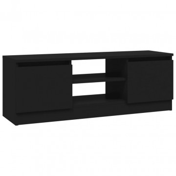 Comodă TV cu ușă, negru, 102x30x36 cm - Img 2