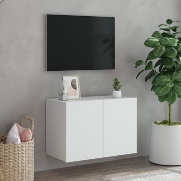 Comodă TV de perete, alb, 60x30x41 cm - Img 3