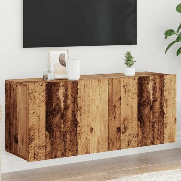 Comodă TV de perete, lemn vechi, 100x30x41 cm - Img 4