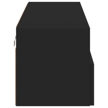 Comodă TV de perete, negru, 100x30x30 cm, lemn prelucrat - Img 7
